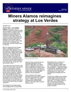 MINERA ALAMOS FEATURED IN THE NORTHERN MINER_Page_1