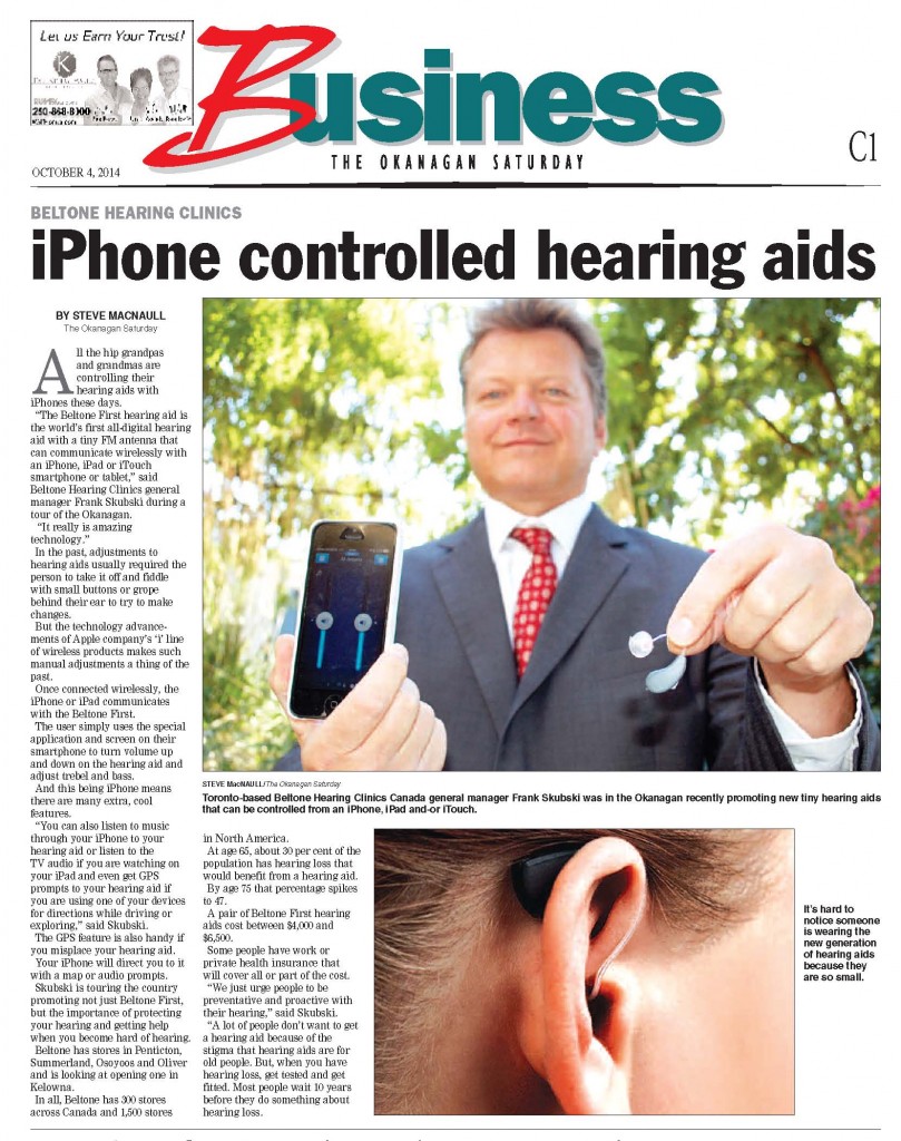 THE BELTONE FIRST STORY IN THE KELOWNA DAILY COURIER[1]